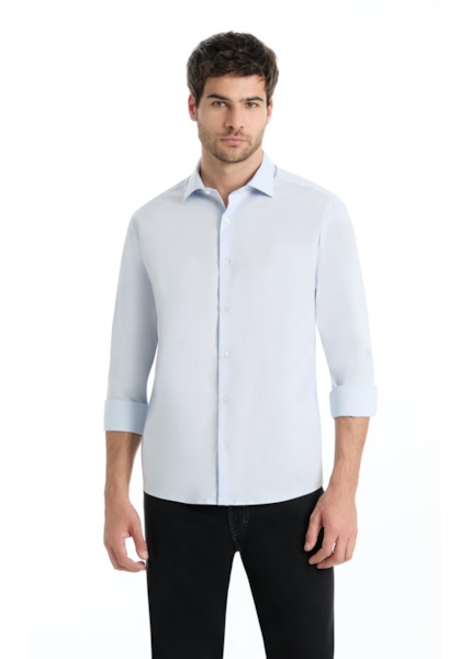 Camisa Tech Blend Nylon Slim New Italian  Azul Claro