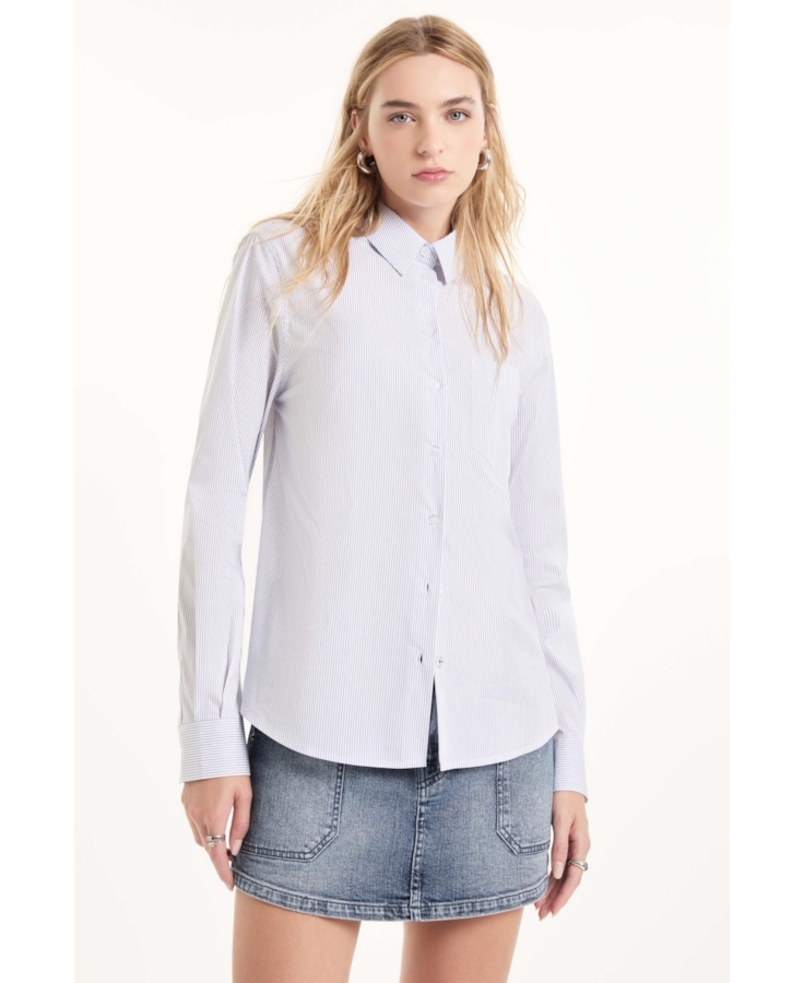 Camisa Tech Blend Oslo Relaxed Azul Seco