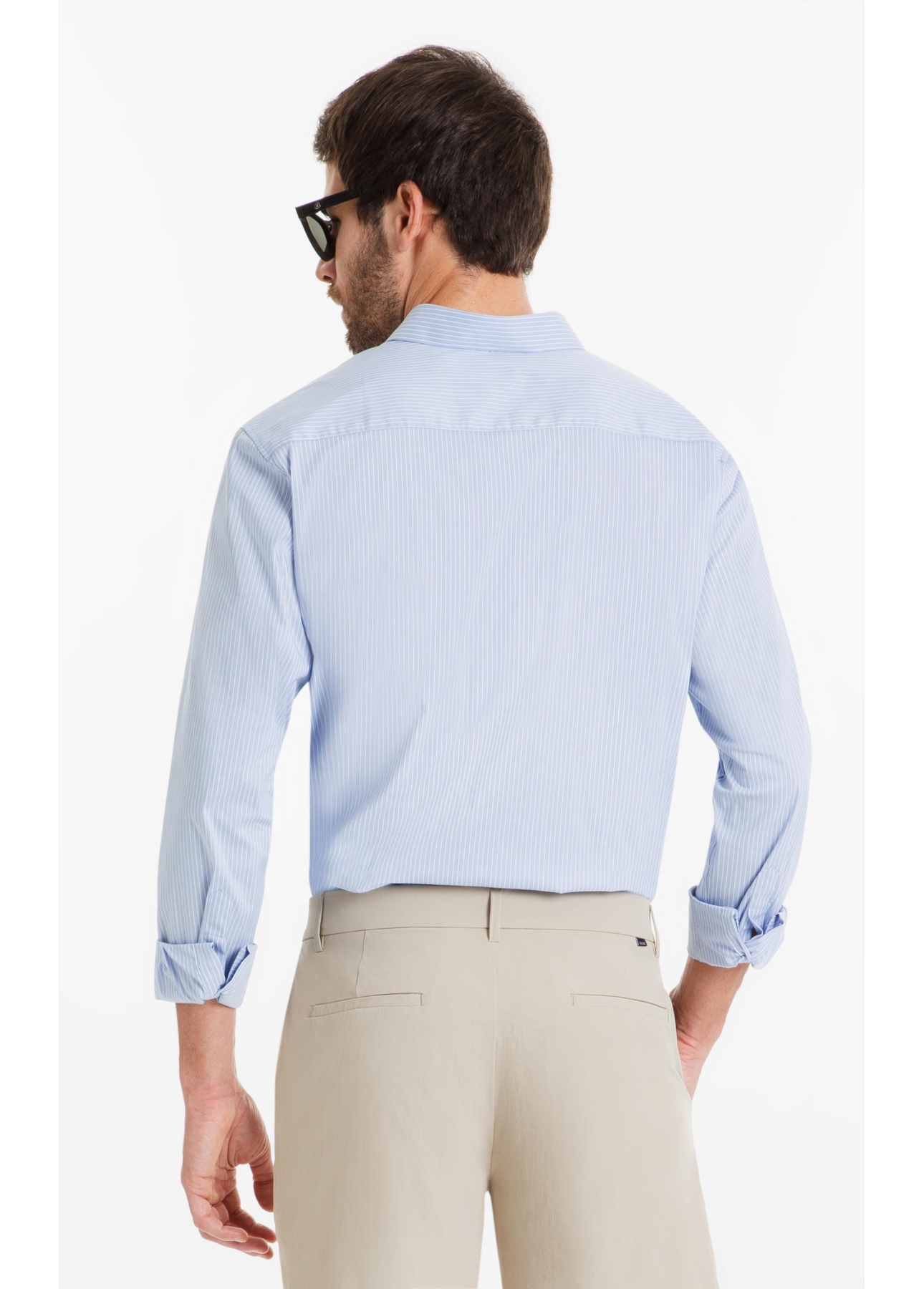 Camisa Tech Blend Santa Rosa Slim Xangai Azul Claro