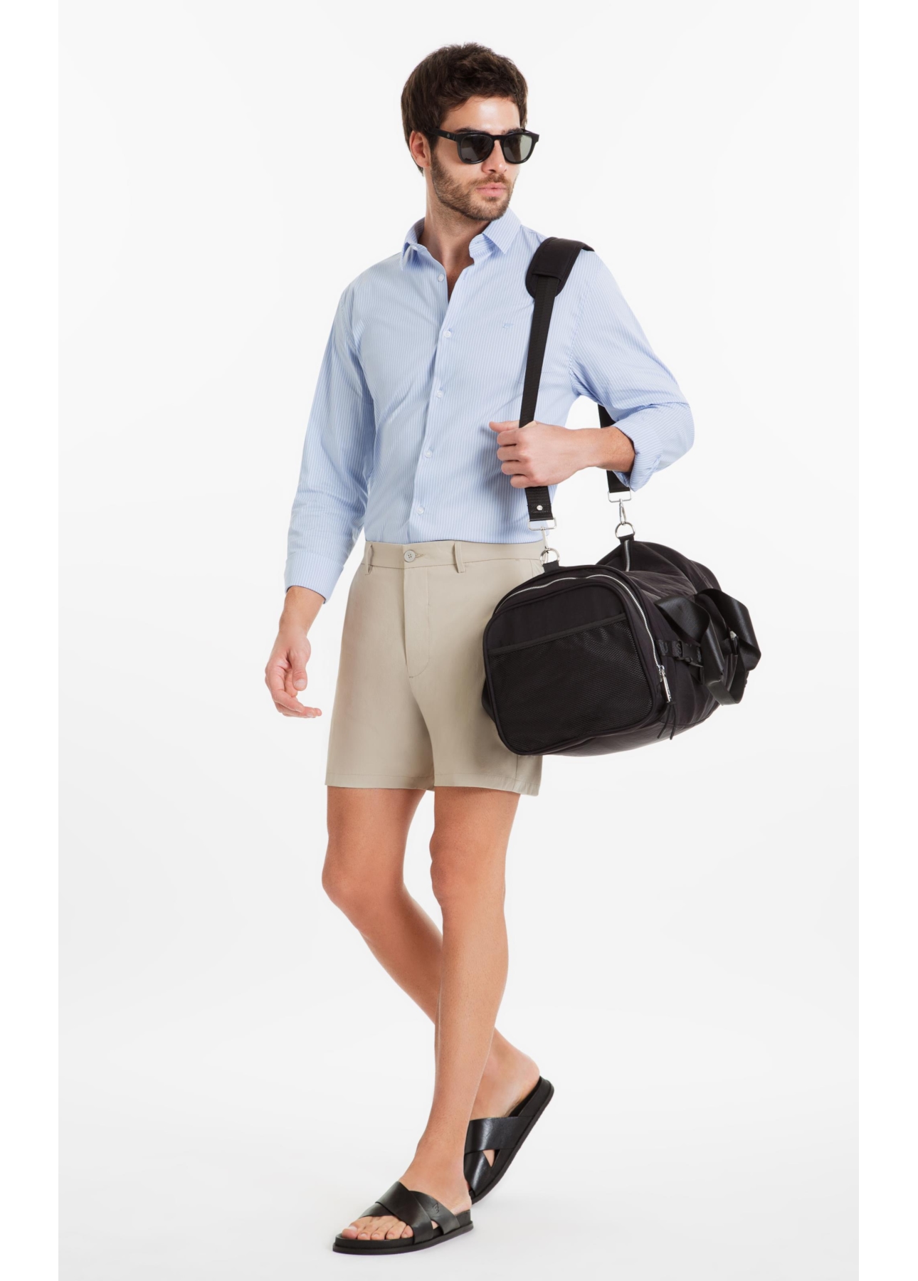 Camisa Tech Blend Santa Rosa Slim Xangai Azul Claro