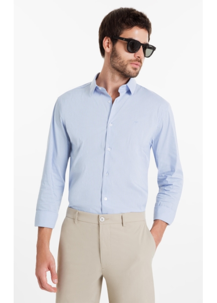 Camisa Tech Blend Santa Rosa Slim Xangai Azul Claro