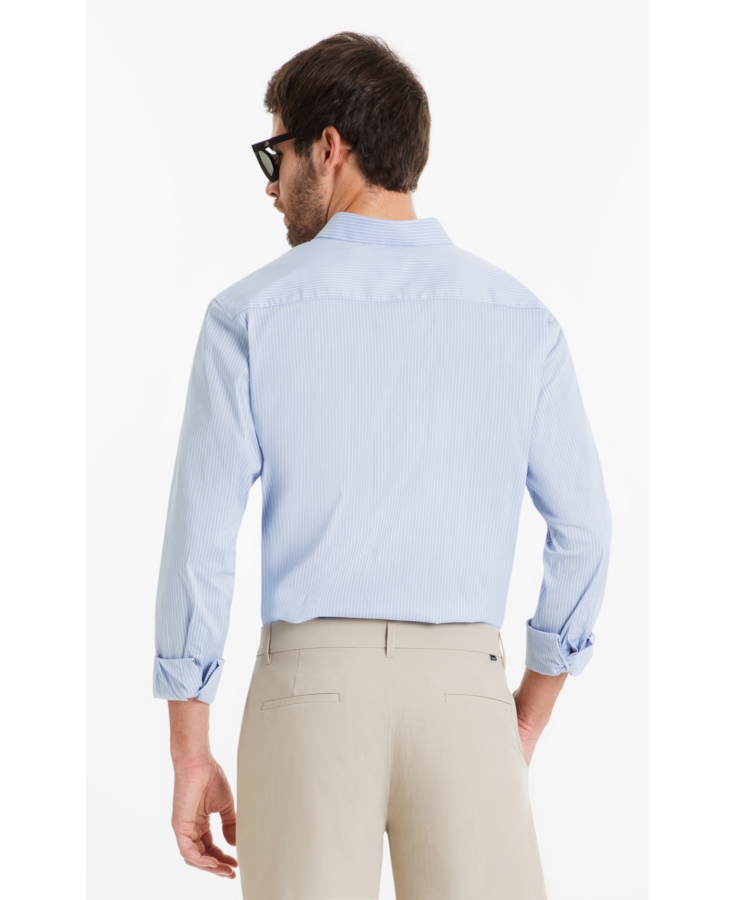 Camisa Tech Blend Santa Rosa Slim Xangai Azul Claro