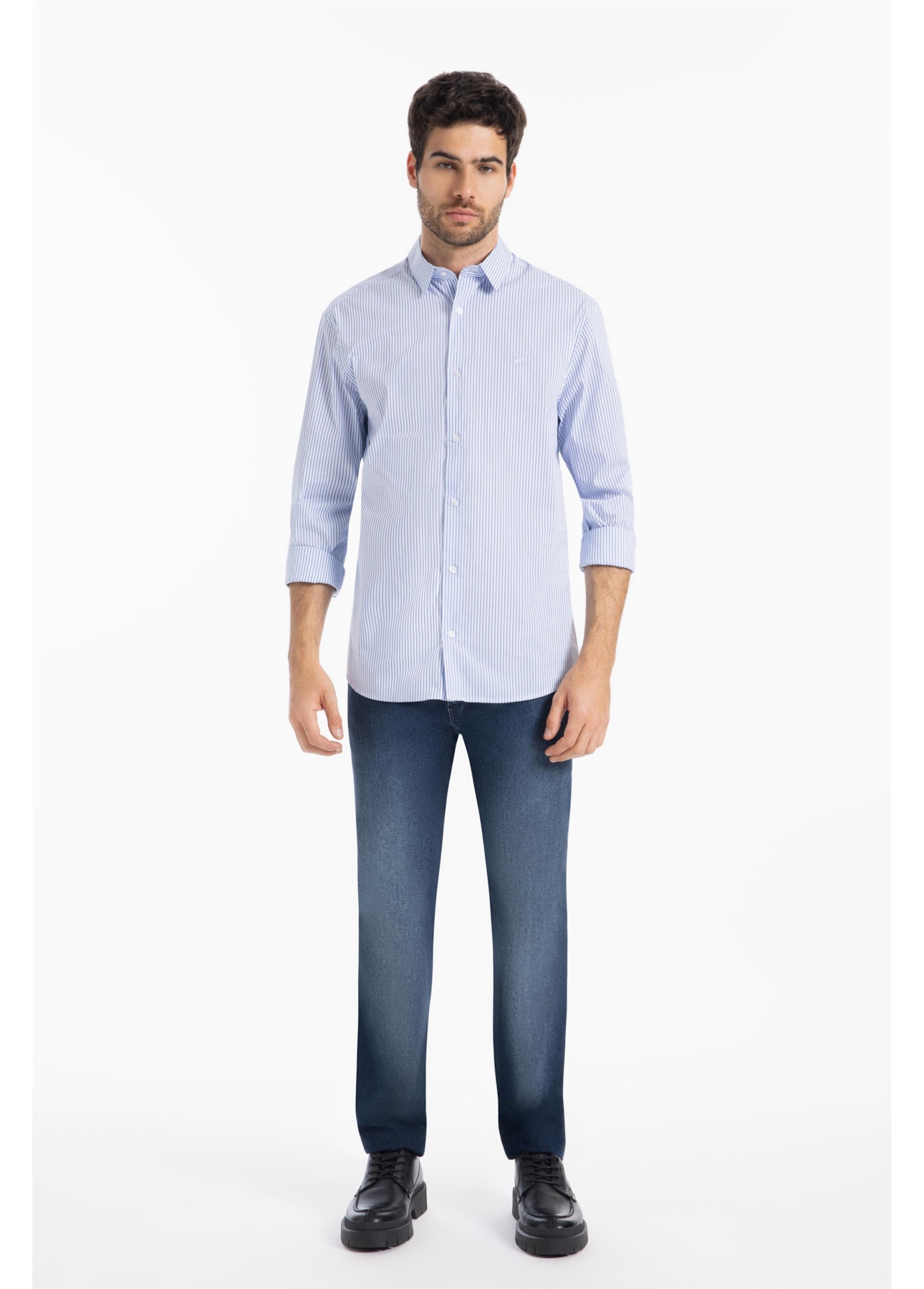 Camisa Tech Estolcomo Slim Xang Azul Claro