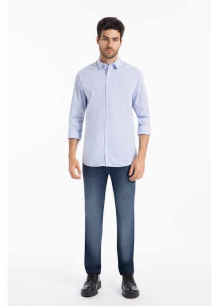 Camisa Tech Estolcomo Slim Xang Azul Claro