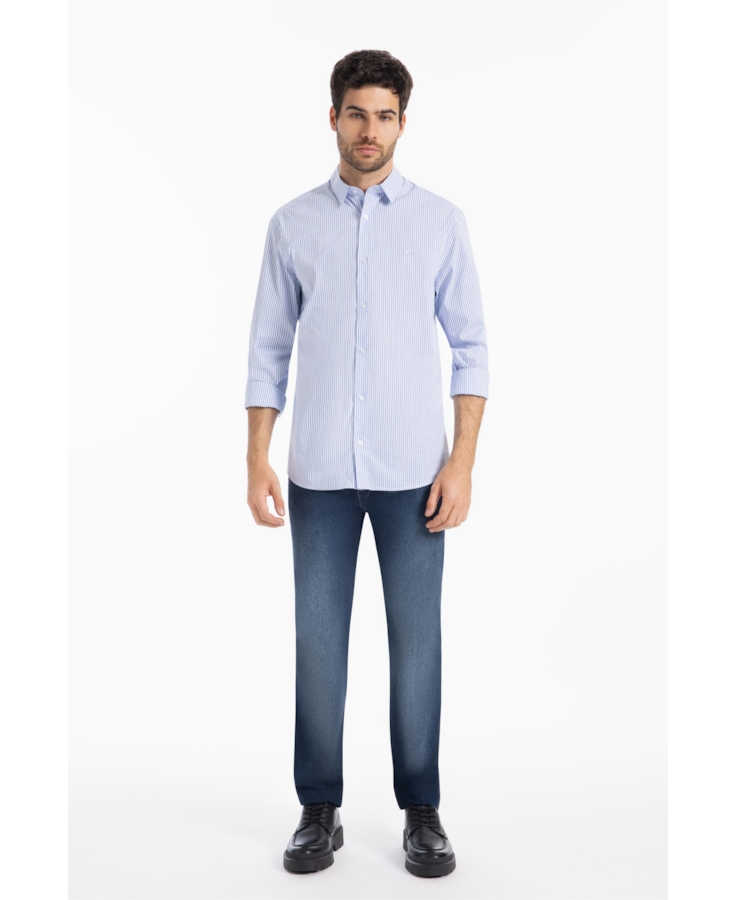 Camisa Tech Estolcomo Slim Xang Azul Claro