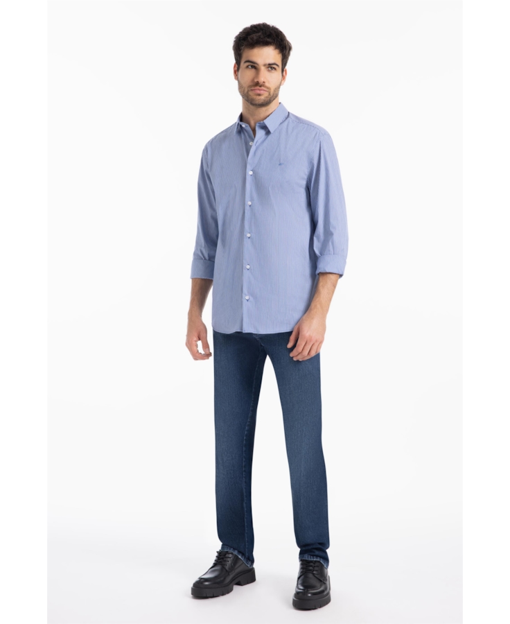Camisa Tech Helsinque Slim Xangai Azul Bic