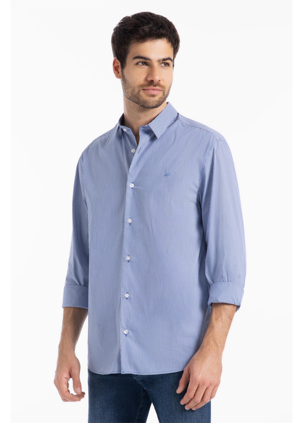 Camisa Tech Helsinque Slim Xangai Azul Bic