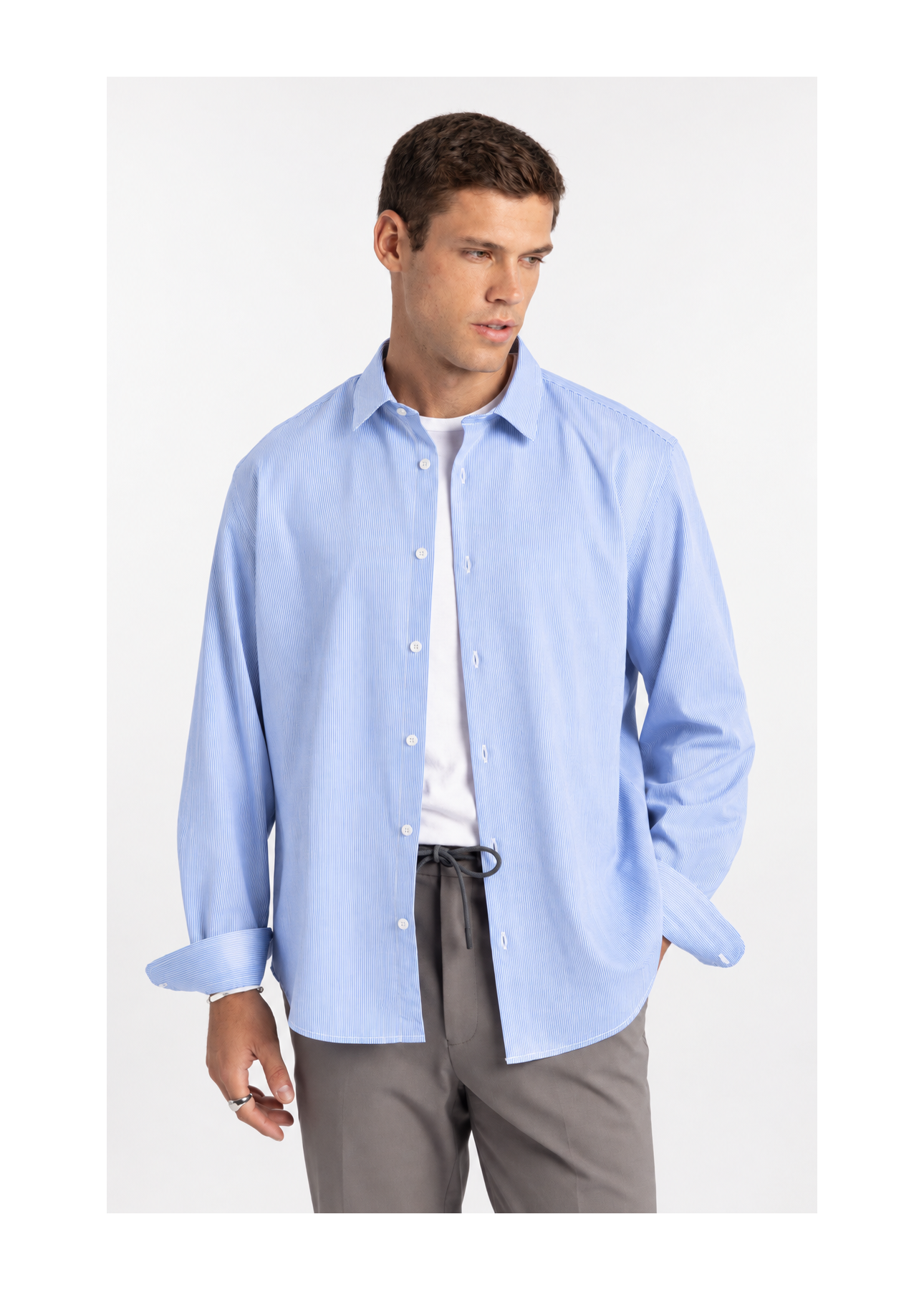 Camisa Tech Jersey Amarillo Slim Azul Claro