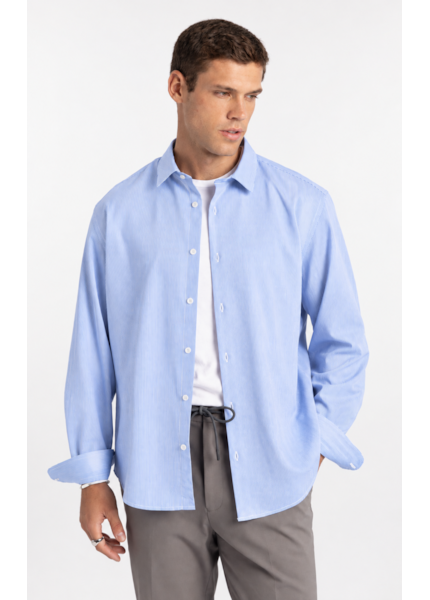 Camisa Tech Jersey Amarillo Slim Azul Claro