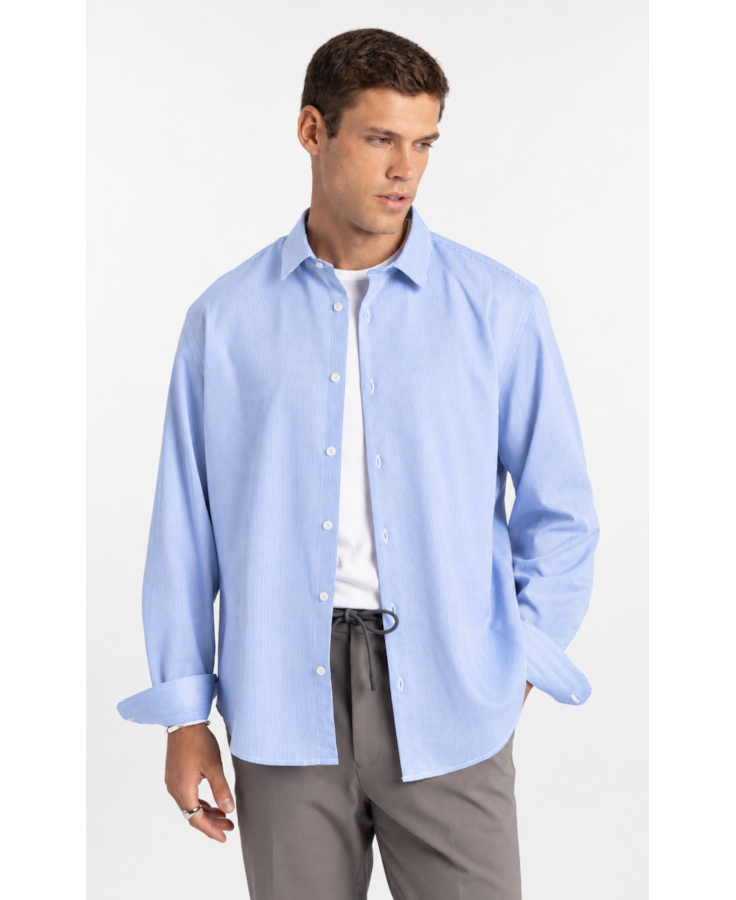 Camisa Tech Jersey Amarillo Slim Azul Claro