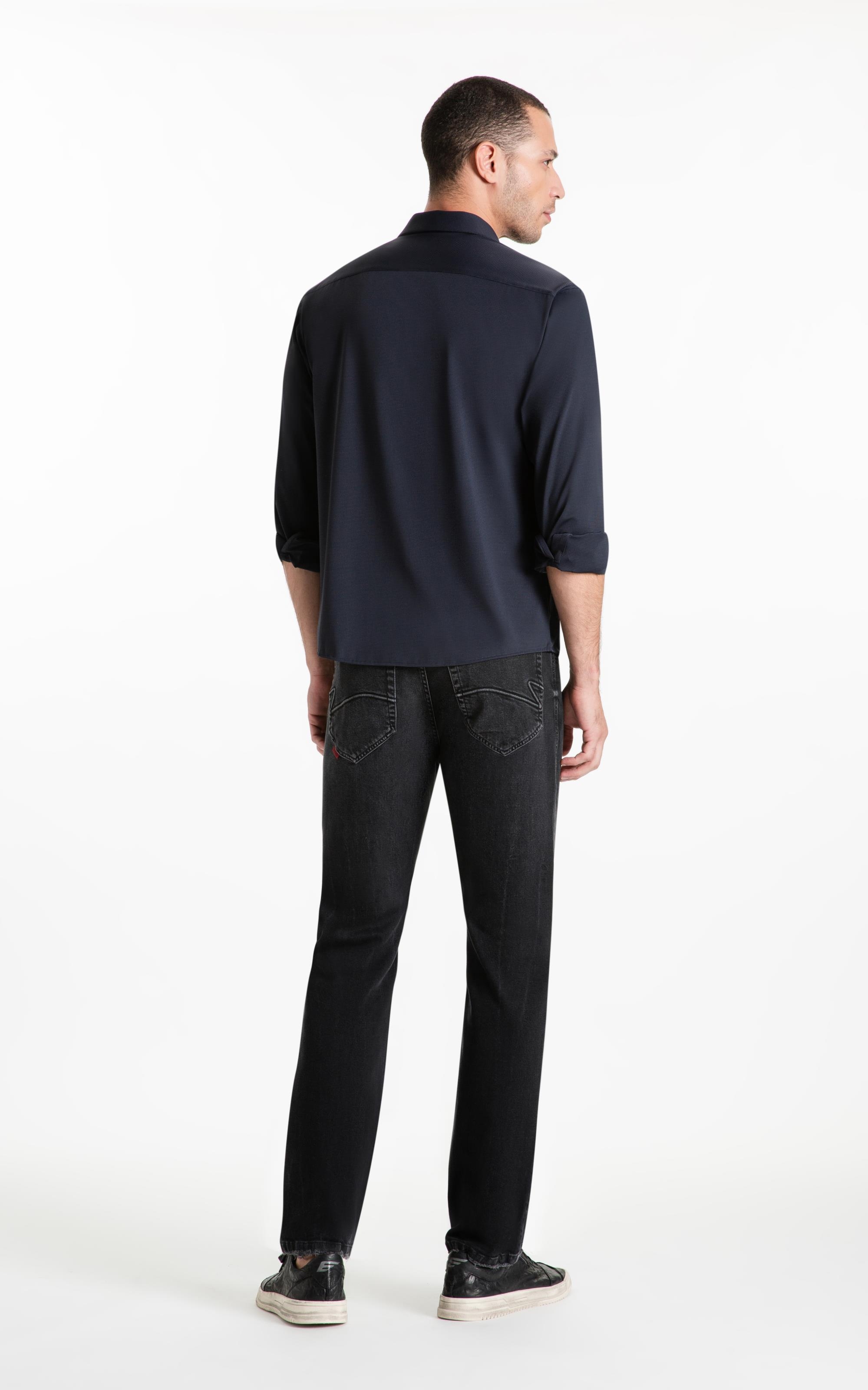 Camisa Tech Jersey Squares Slim Xangai Ml Dark Navy