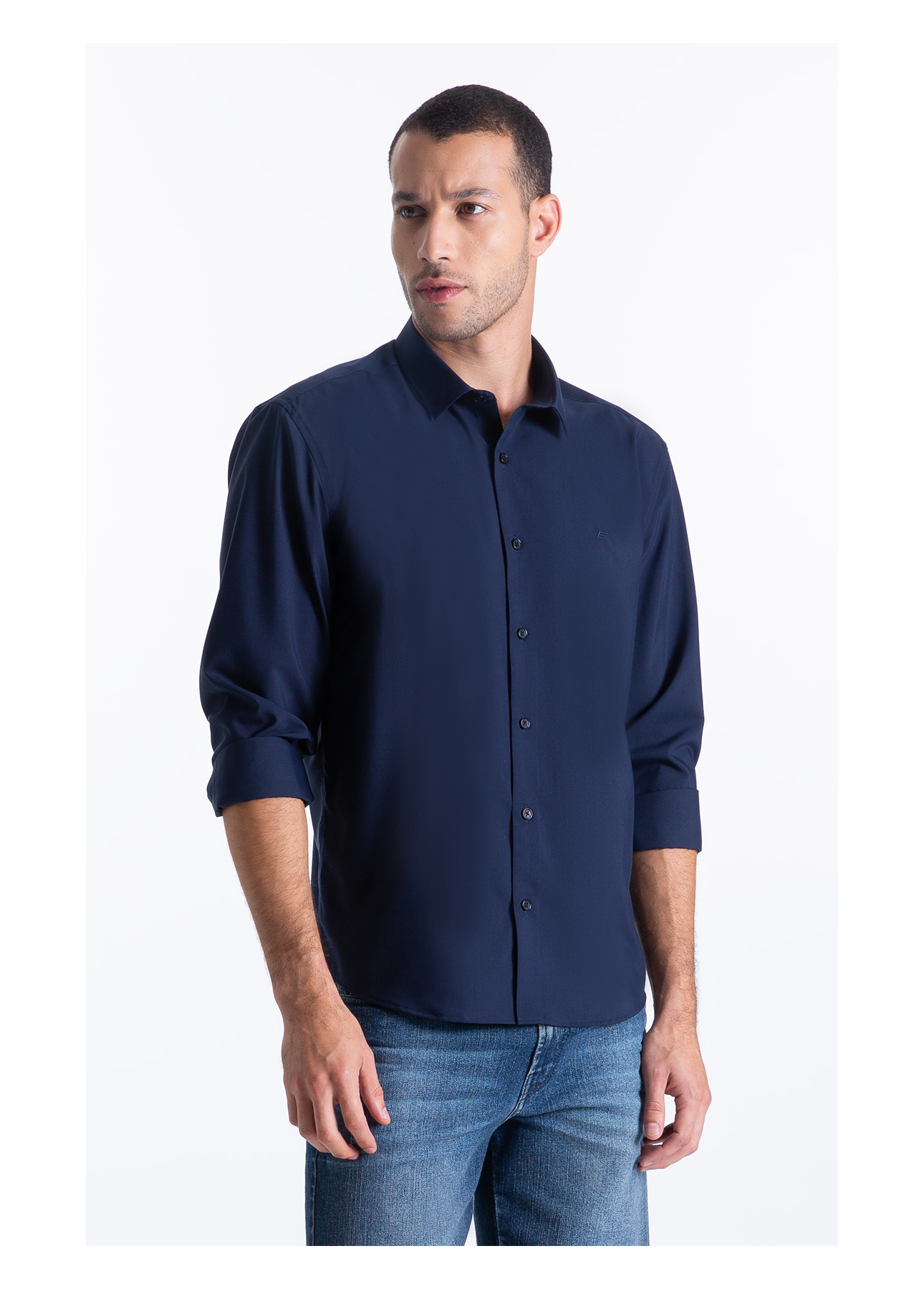 Camisa Tech Modal Slim Xangai Dark Navy