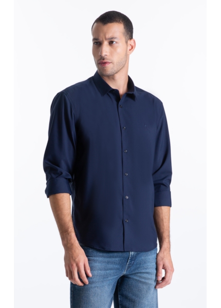 Camisa Tech Modal Slim Xangai Dark Navy