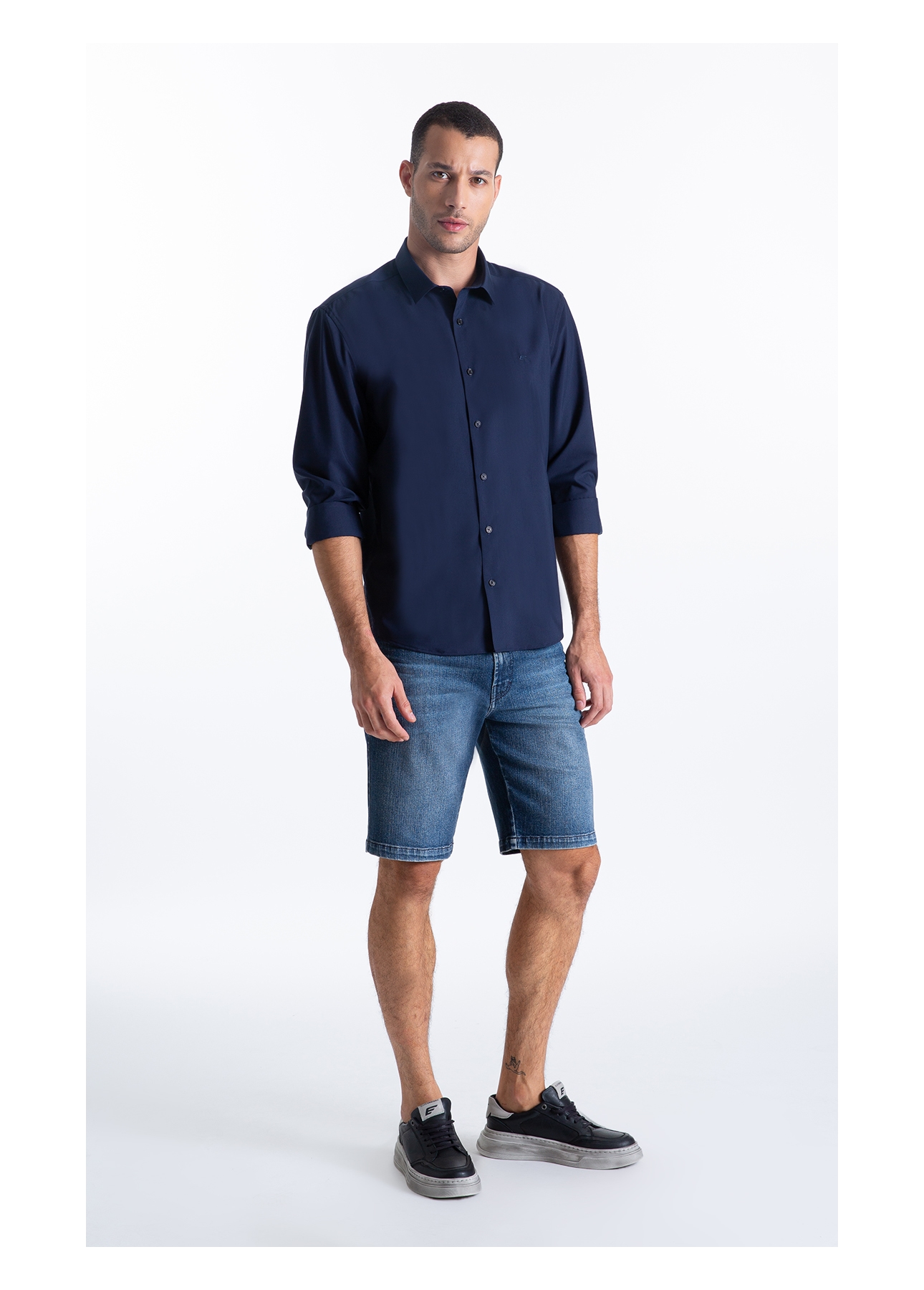 Camisa Tech Modal Slim Xangai Dark Navy