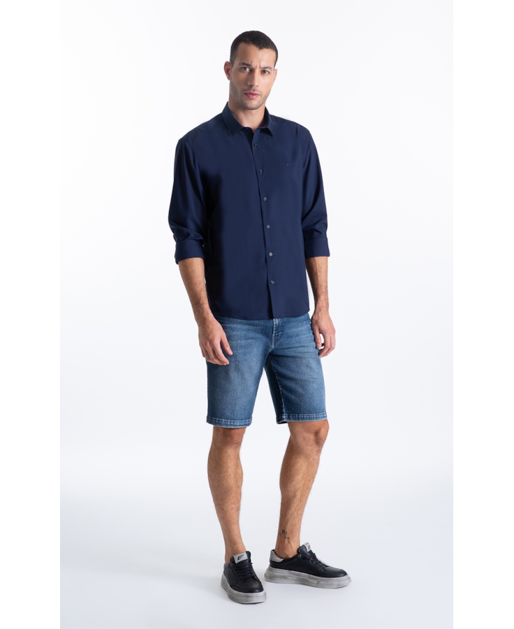 Camisa Tech Modal Slim Xangai Dark Navy