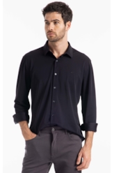 Camisa Tech Piquet Slim Xangai Preto
