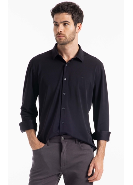 Camisa Tech Piquet Slim Xangai Preto