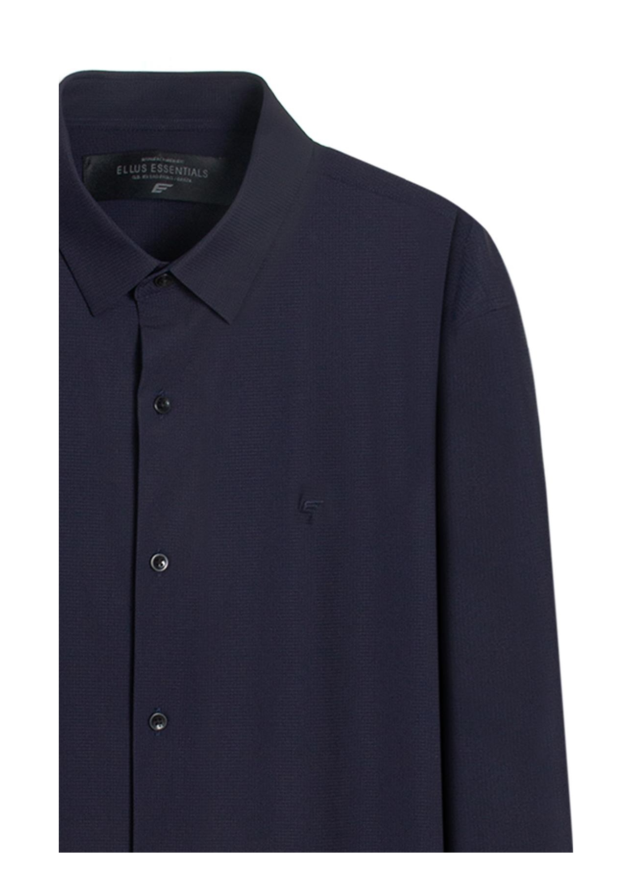 Camisa Tech Texture Slim Dark Navy