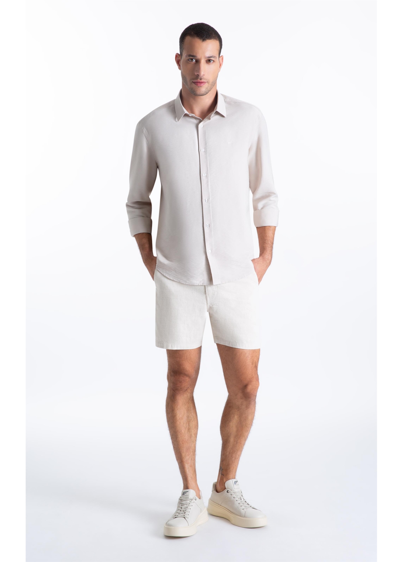 Camisa Tech Twill Xangai Areia