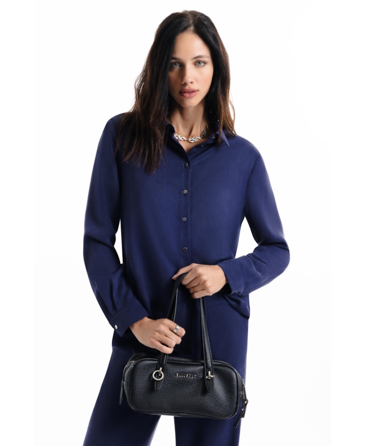 Camisa Tencel Classic Purple Blue