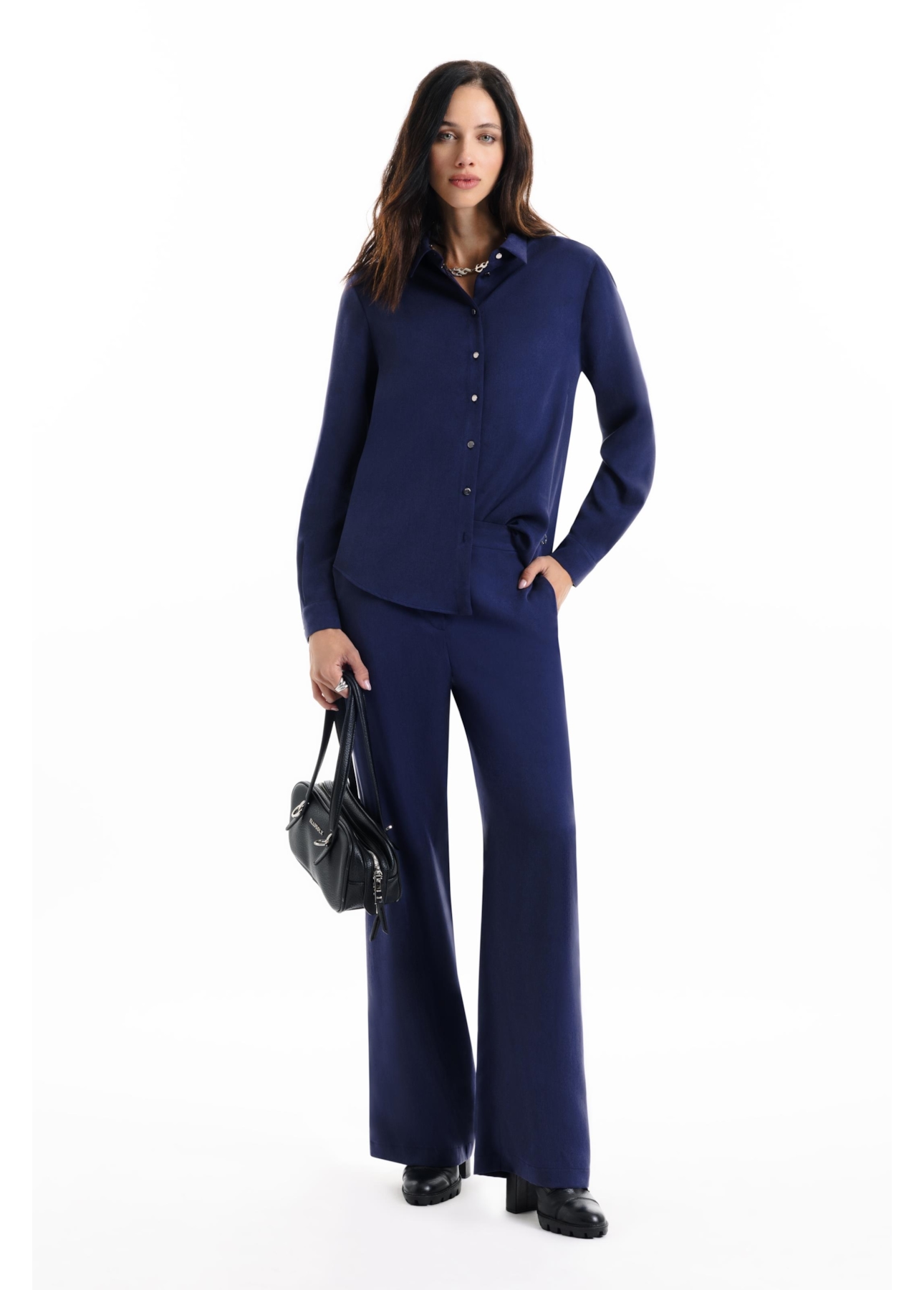 Camisa Tencel Classic Purple Blue