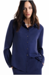 Camisa Tencel Classic Purple Blue