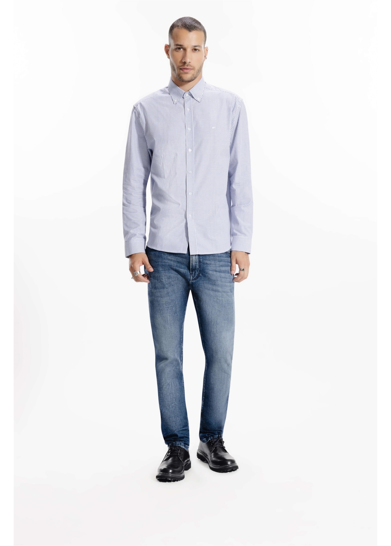 Camisa Tricoline Classic Anatomic Azul Bic