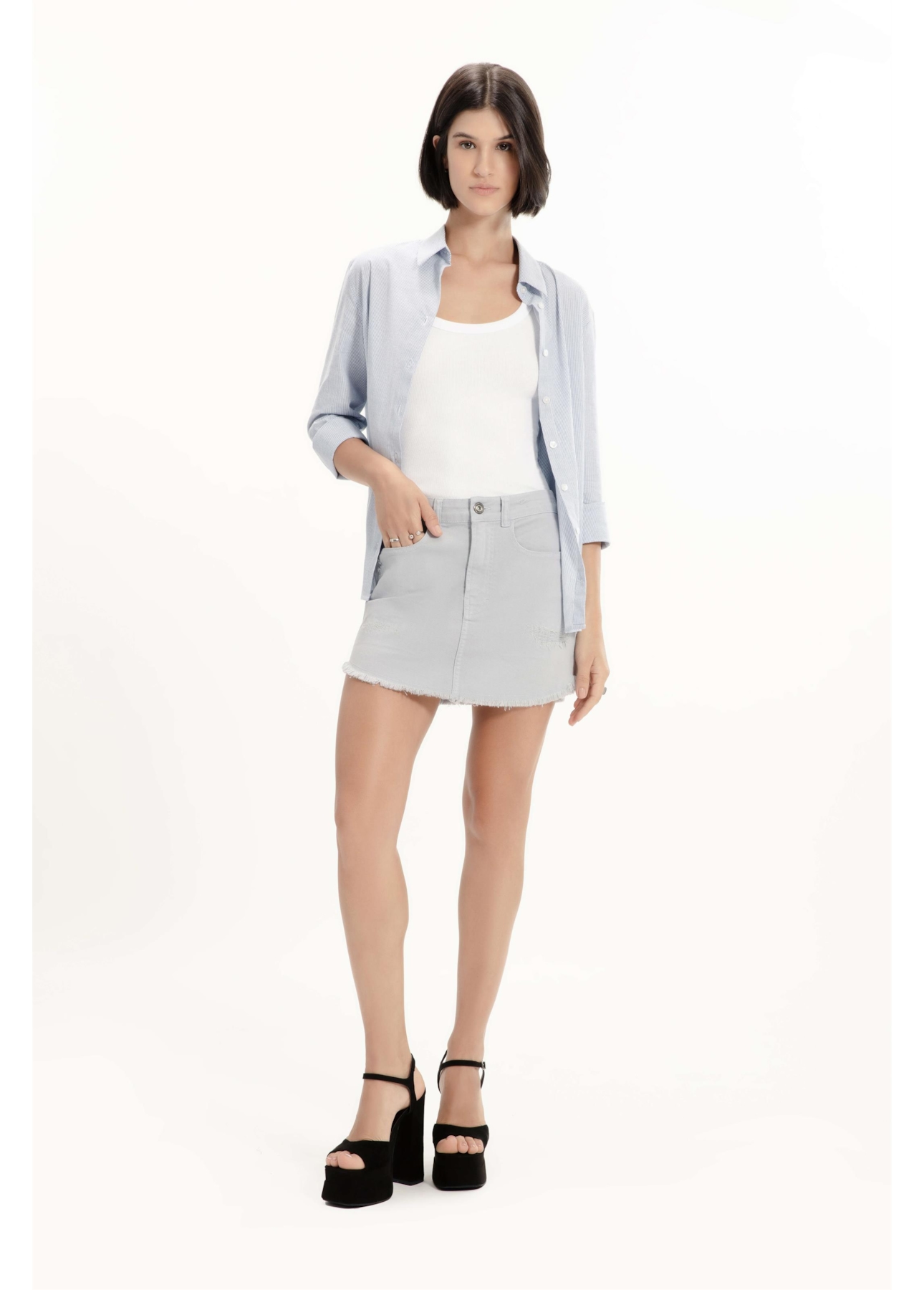 Camisa Tricoline Classic Anatomic Azul Bic