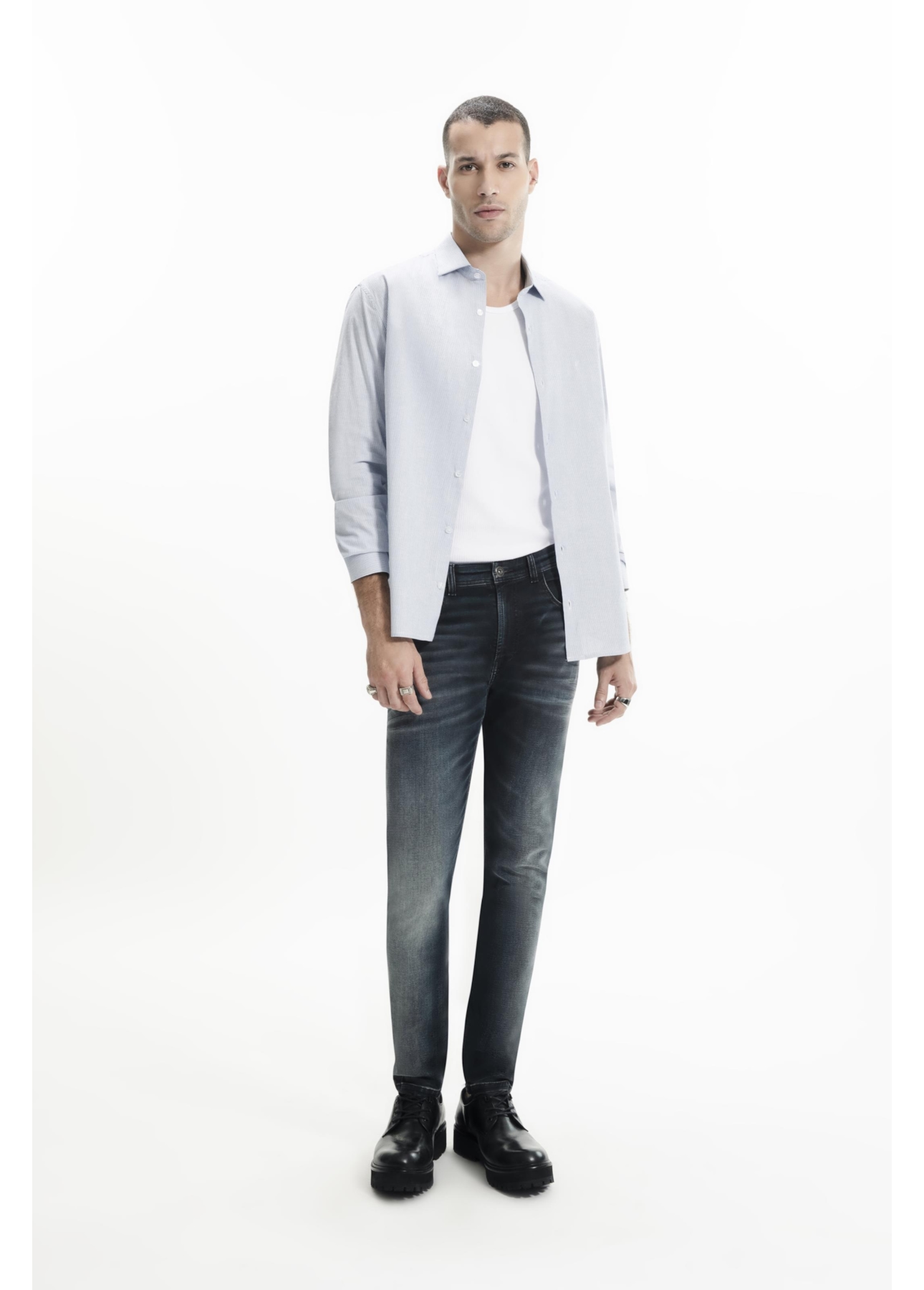 Camisa Tricoline Classic Anatomic Azul Bic