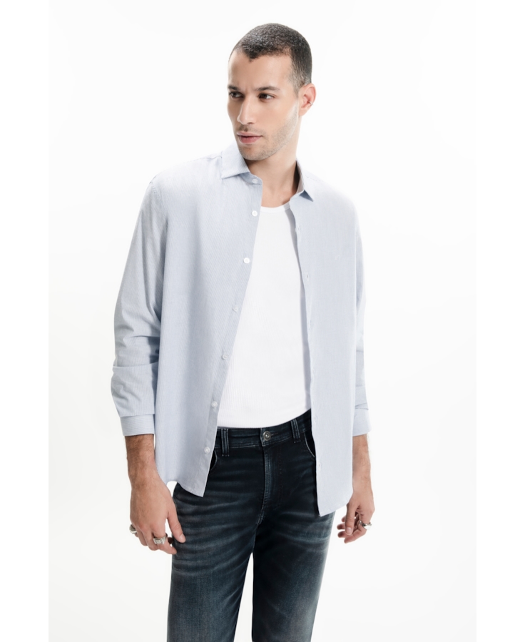Camisa Tricoline Classic Anatomic Azul Bic