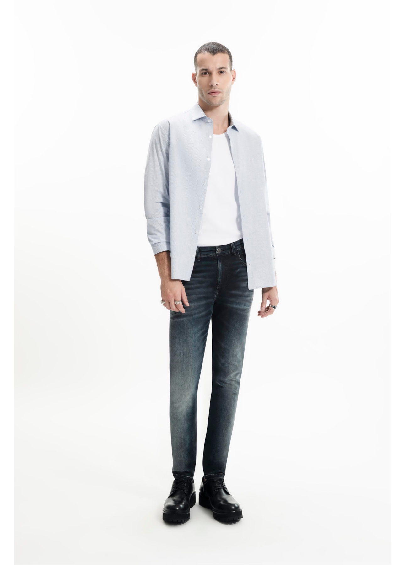 Camisa Tricoline Classic Anatomic Azul Bic