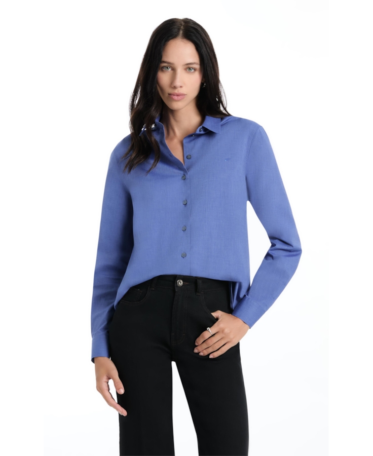 Camisa Tricoline Classic Anatomic Azul Bic