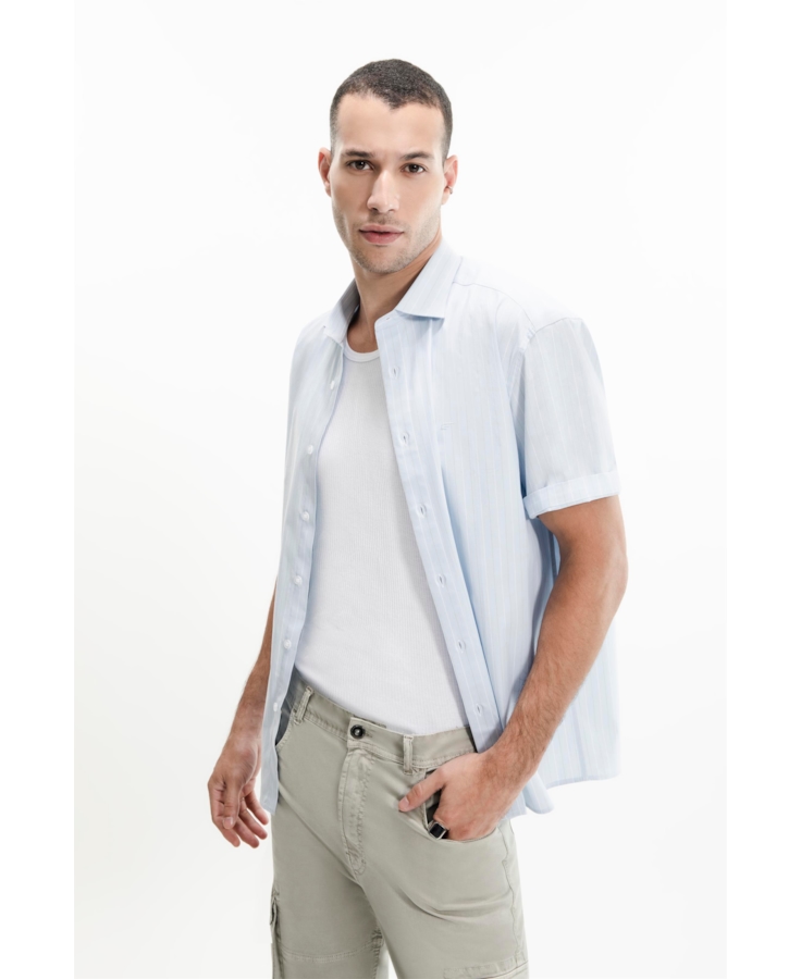 Camisa Tricoline Classic Anatomic Azul Claro