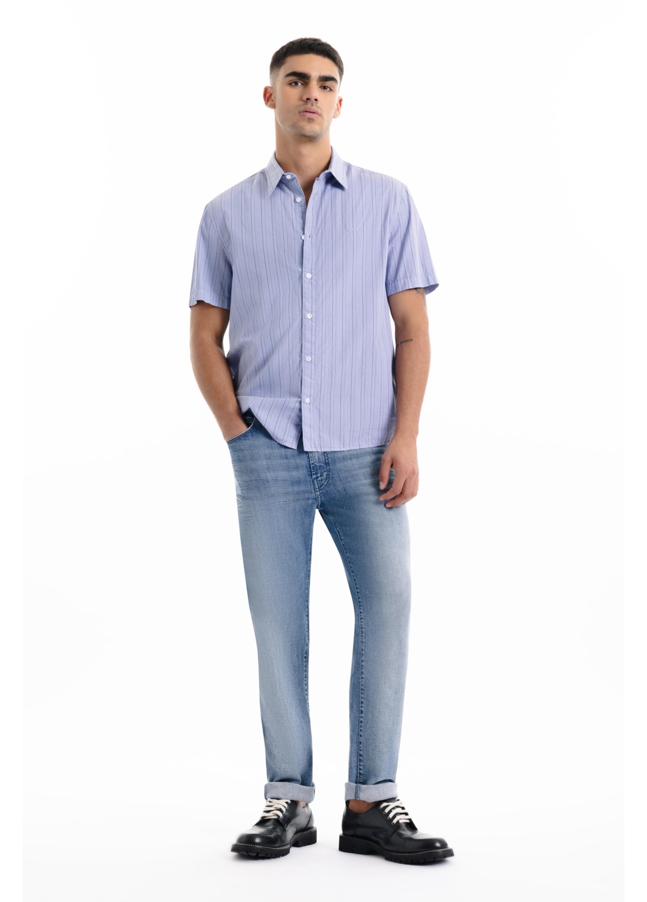 Camisa Tricoline Classic Anatomic Azul Claro