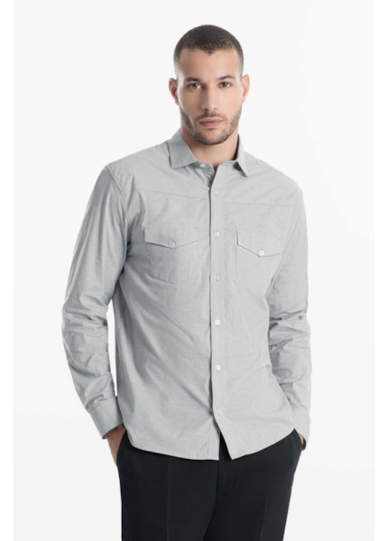 Camisa Tricoline Classic Anatomic Caqui