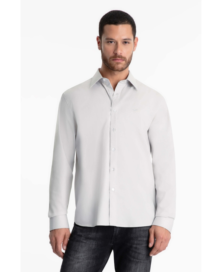 Camisa Tricoline Classic Anatomic Cinza