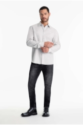 Camisa Tricoline Classic Anatomic Cinza