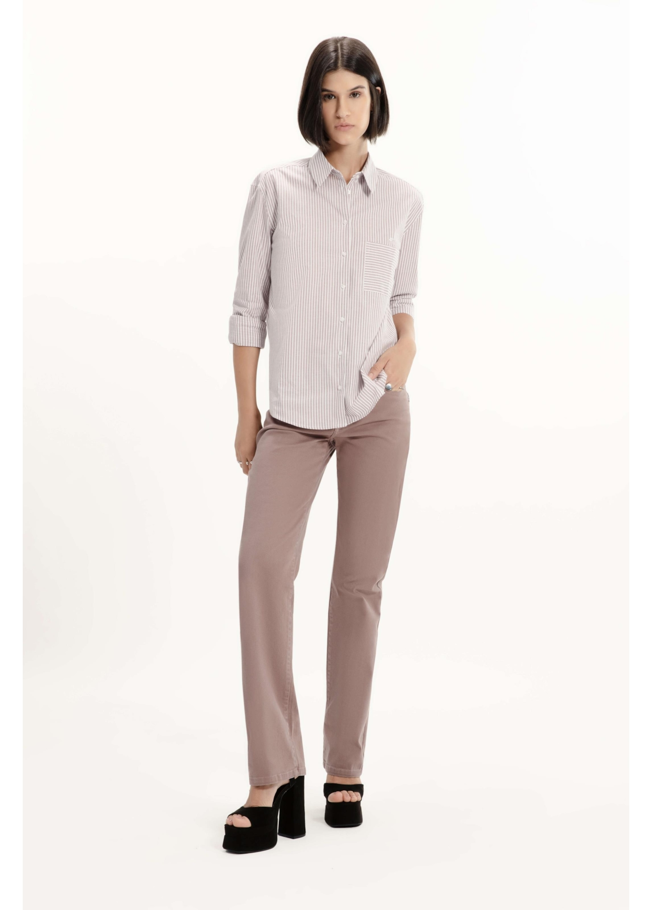 Camisa Tricoline Classic Anatomic Rosa Velho