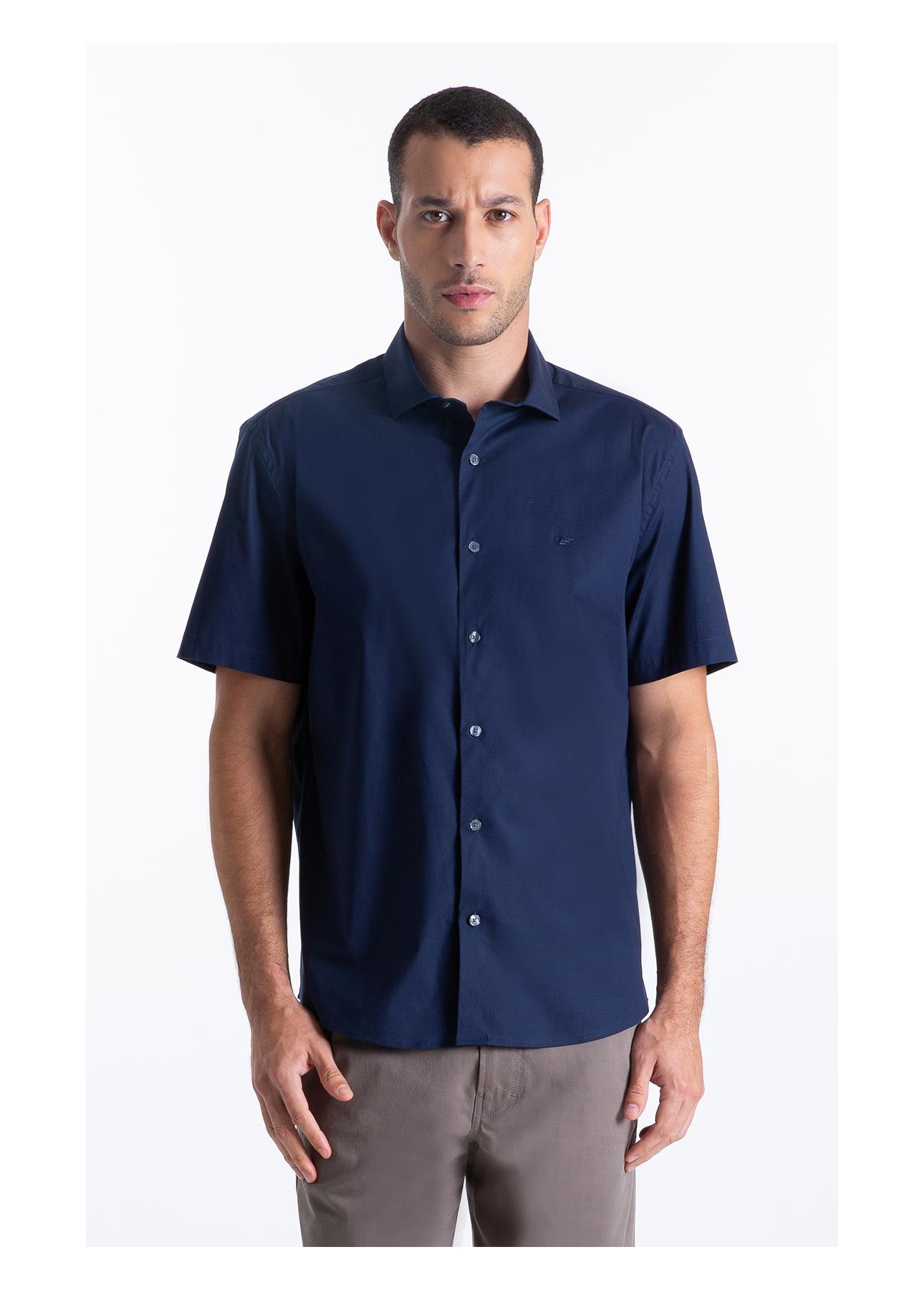 Camisa Tricoline Classic New Italian Dark Navy