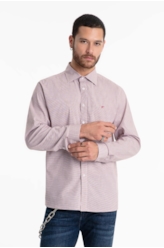 Camisa Tricoline Cold Plaid Slim Bordeaux