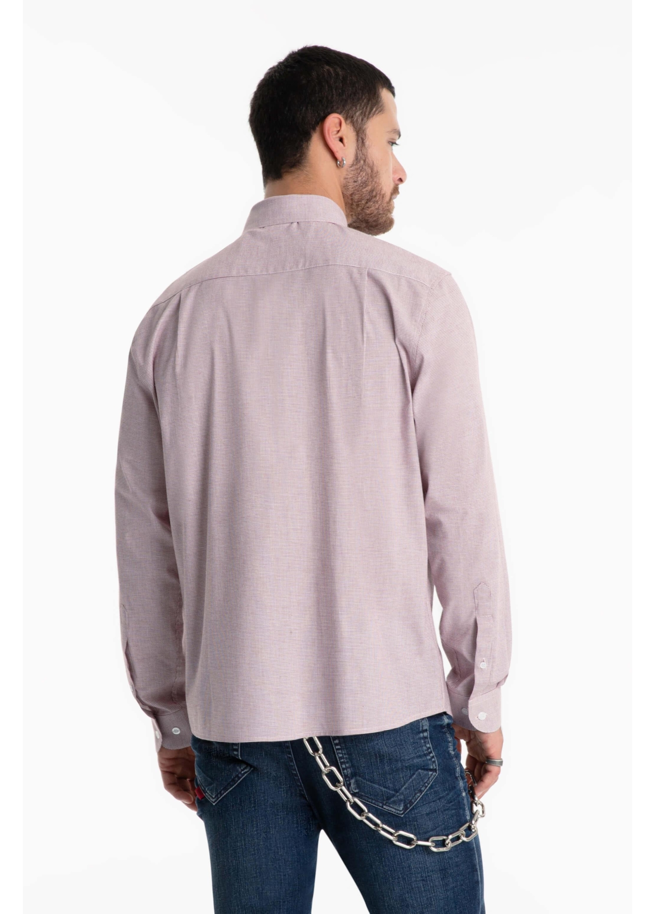 Camisa Tricoline Cold Plaid Slim Bordeaux