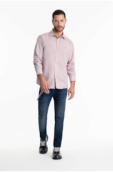 Camisa Tricoline Cold Plaid Slim Bordeaux