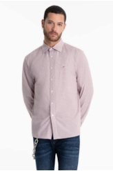 Camisa Tricoline Cold Plaid Slim Bordeaux