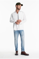Camisa Tricoline Dunton Slim Italian Azul Claro