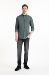 Camisa Tricoline Fil a Fil New Italian Verde Army