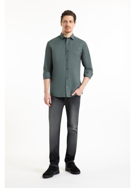 Camisa Tricoline Fil a Fil New Italian Verde Army