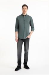 Camisa Tricoline Fil a Fil New Italian Verde Army