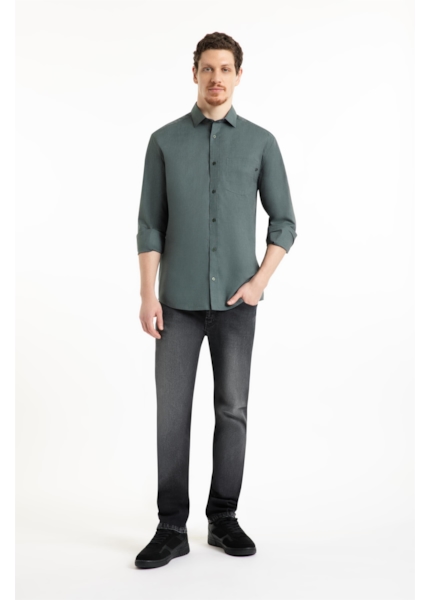 Camisa Tricoline Fil a Fil New Italian Verde Army