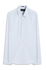 Camisa Tricoline  Foligno Slim Xangai Azul Jeans