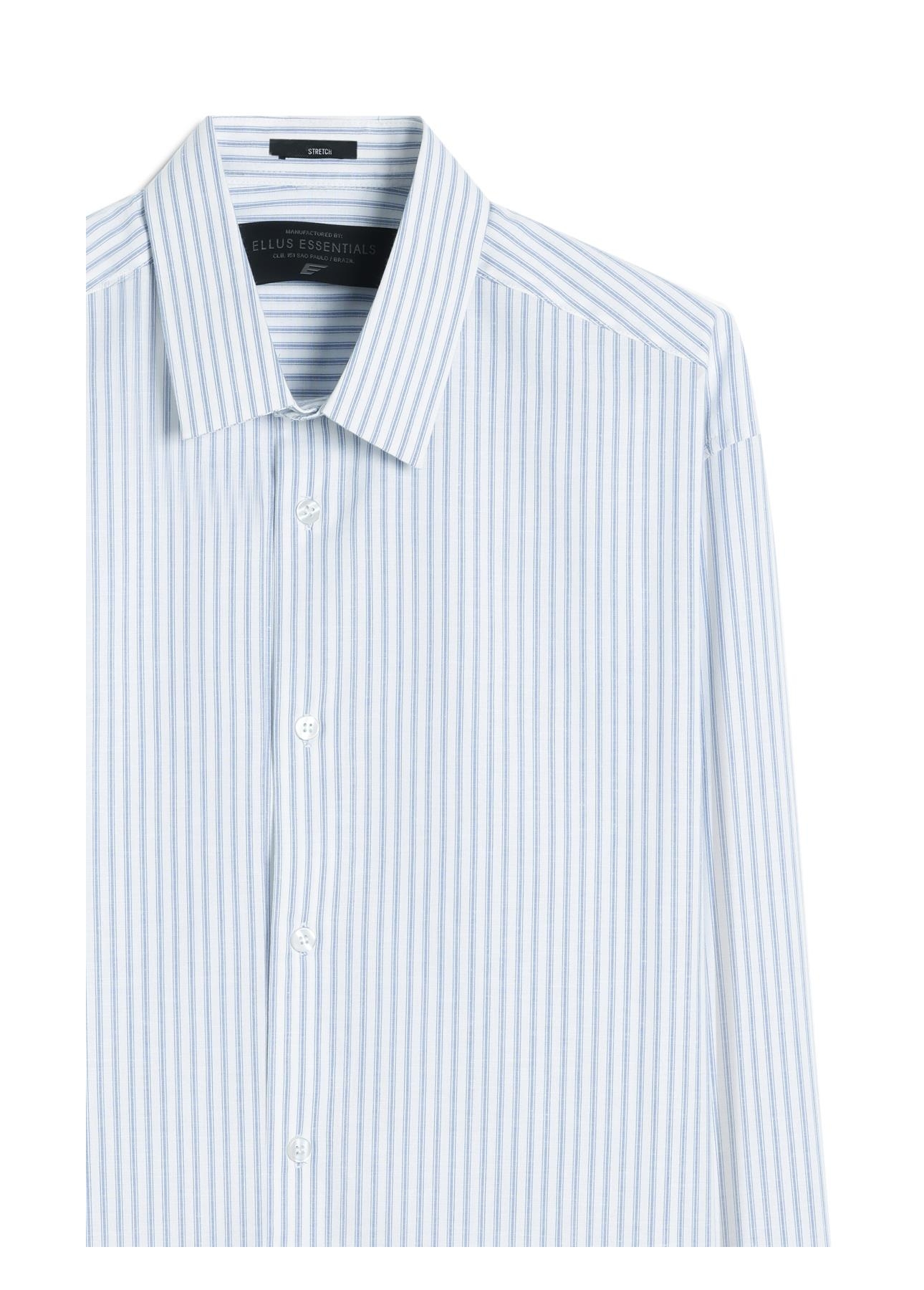 Camisa Tricoline  Foligno Slim Xangai Azul Jeans